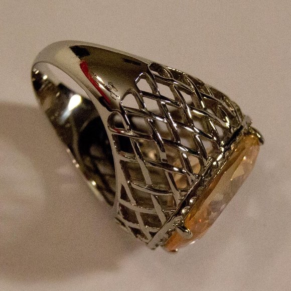 Stainless Steel Quartz and Crystal Ring - Picture 4 of 7